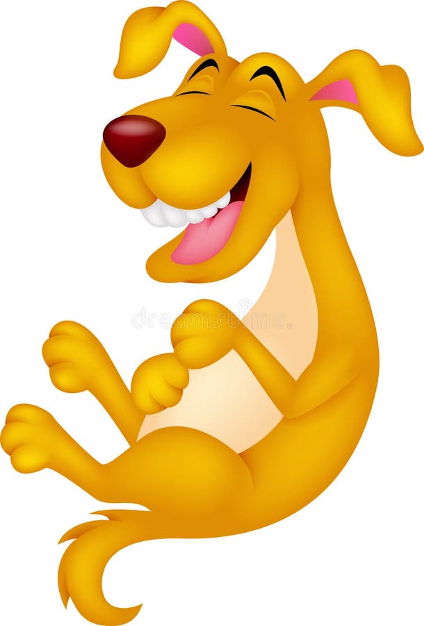 Cute cartoon dog laughing stock vector. Illustration of brown - 45744296