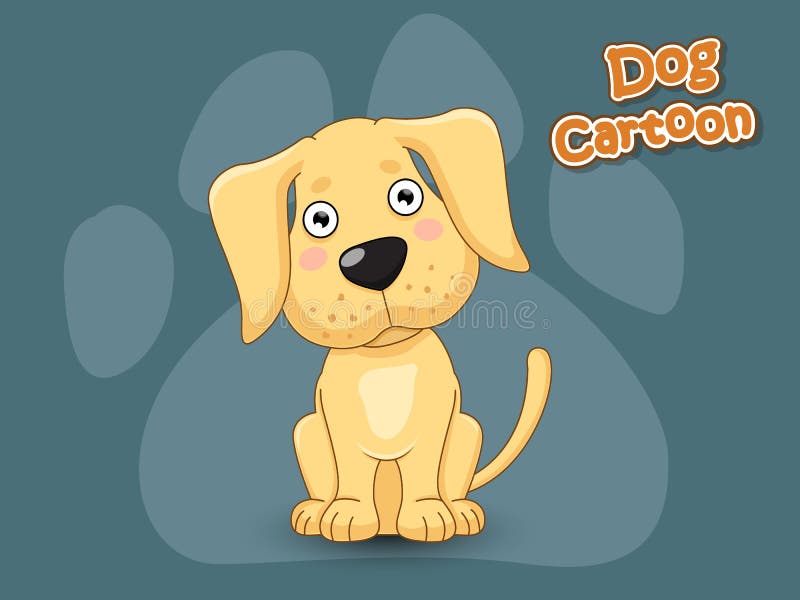 Cute Cartoon Dog Puppy Labrador. Vector Illustration Cartoon Sty