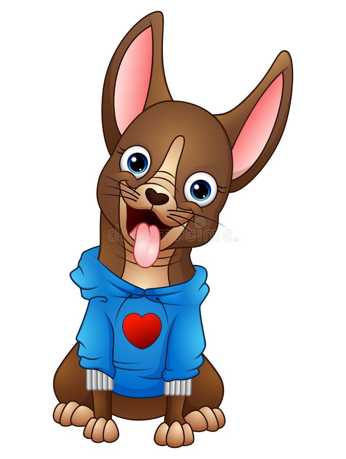 Cute cartoon dog wear a jacket