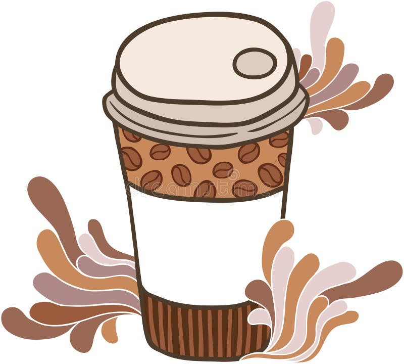 Cute Cartoon Doodle Coffee Cup Stock Vector - Illustration of coffee