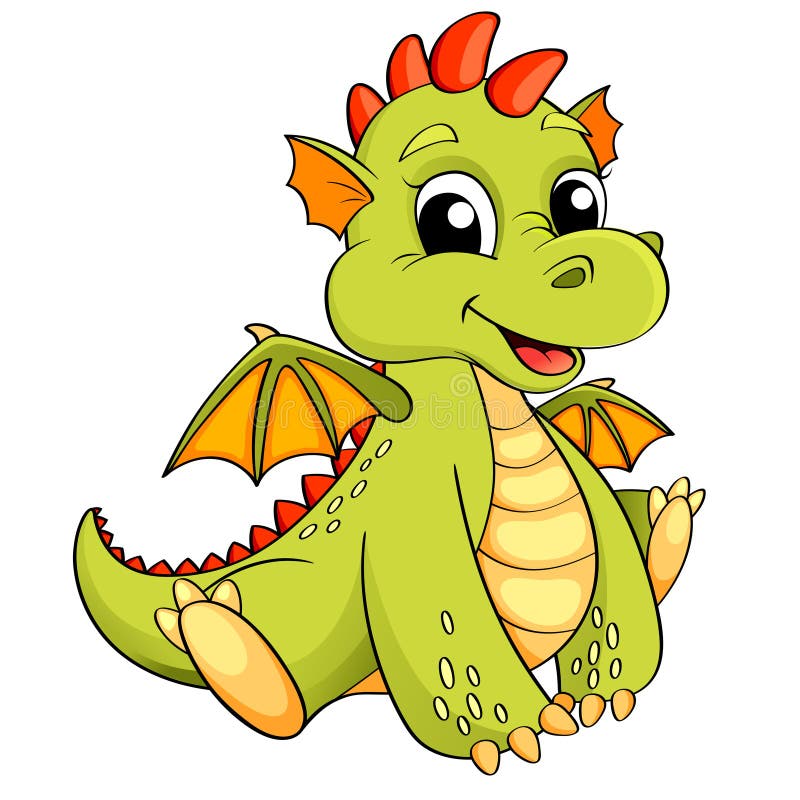 Cute cartoon dragon stock vector. Illustration of cute - 63555888