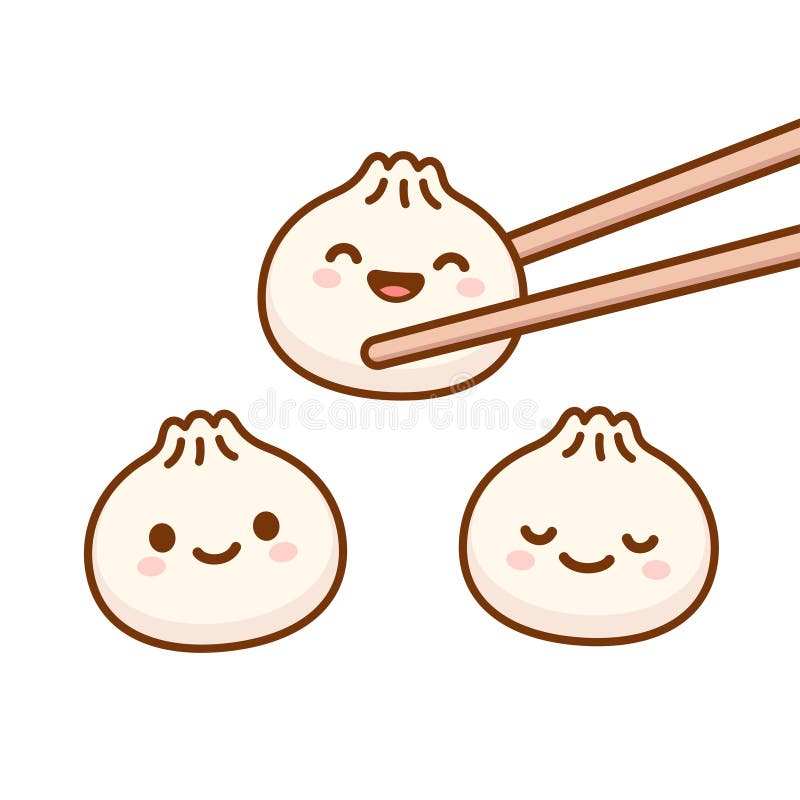 Cute cartoon dumplings stock vector. Illustration of kong - 158568551