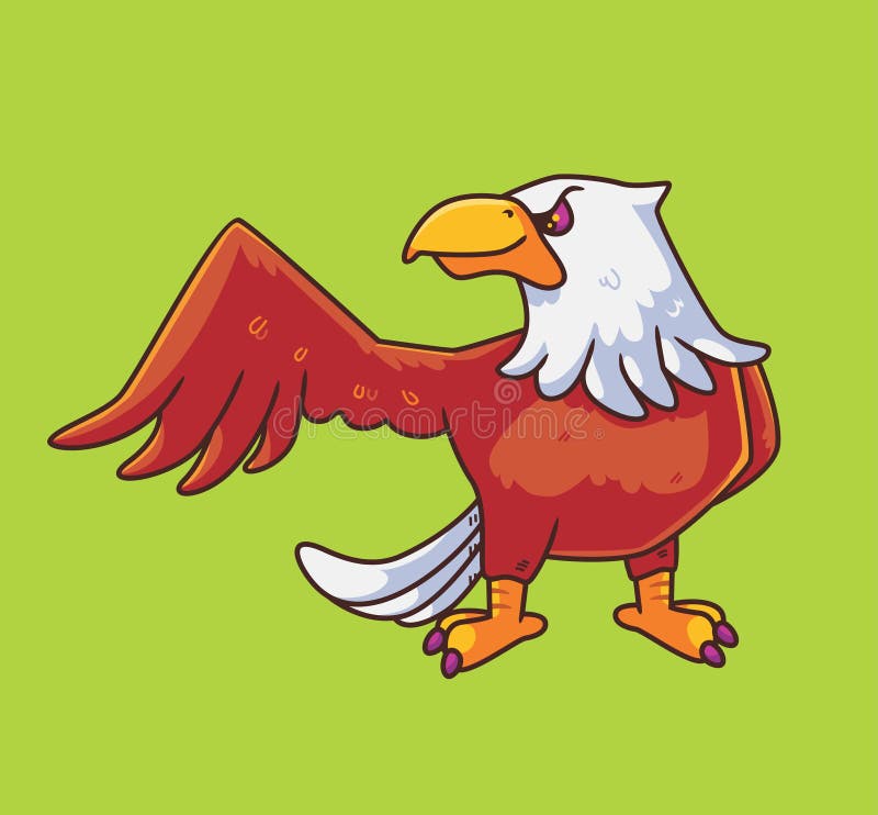 Cute Cartoon Eagle Wings. Isolated Cartoon Animal Illustration Vector