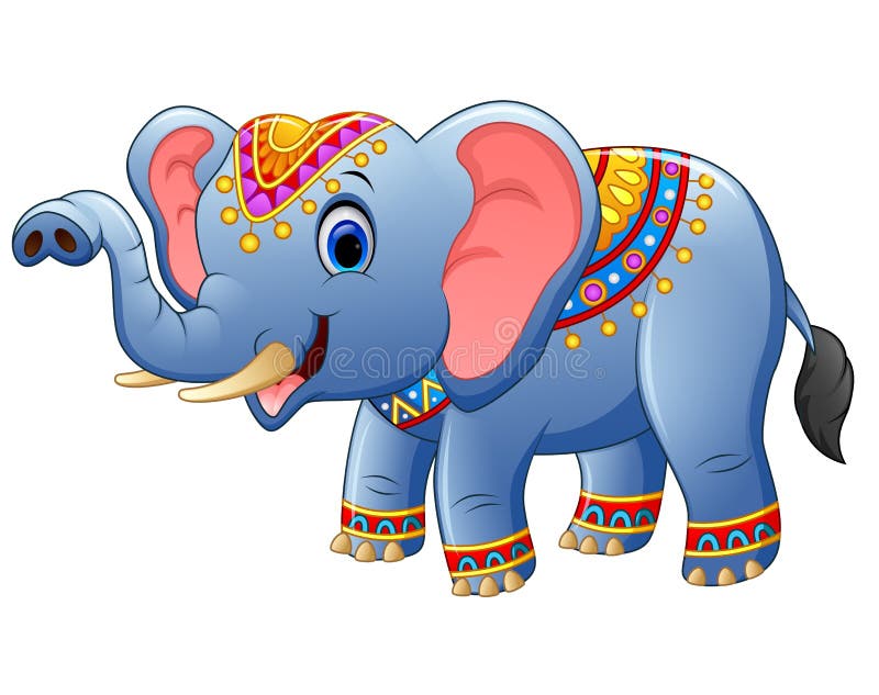 Cute cartoon elephant posing royalty free illustration