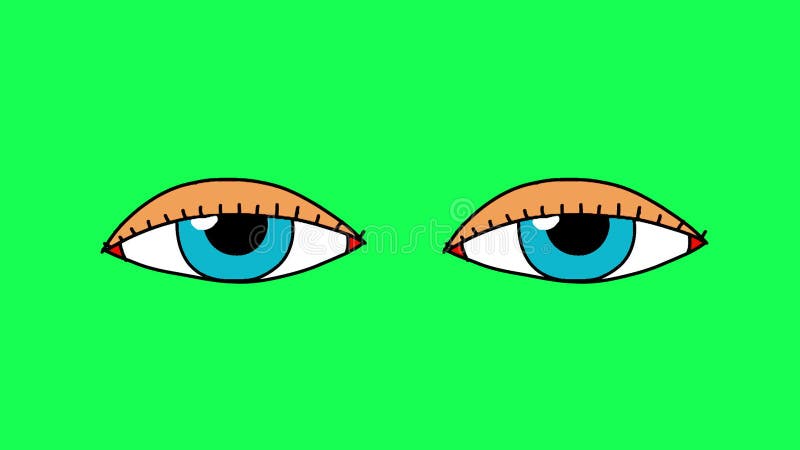 Cute Cartoon Eye Looking Around and Blinking Stock Footage - Video of ...