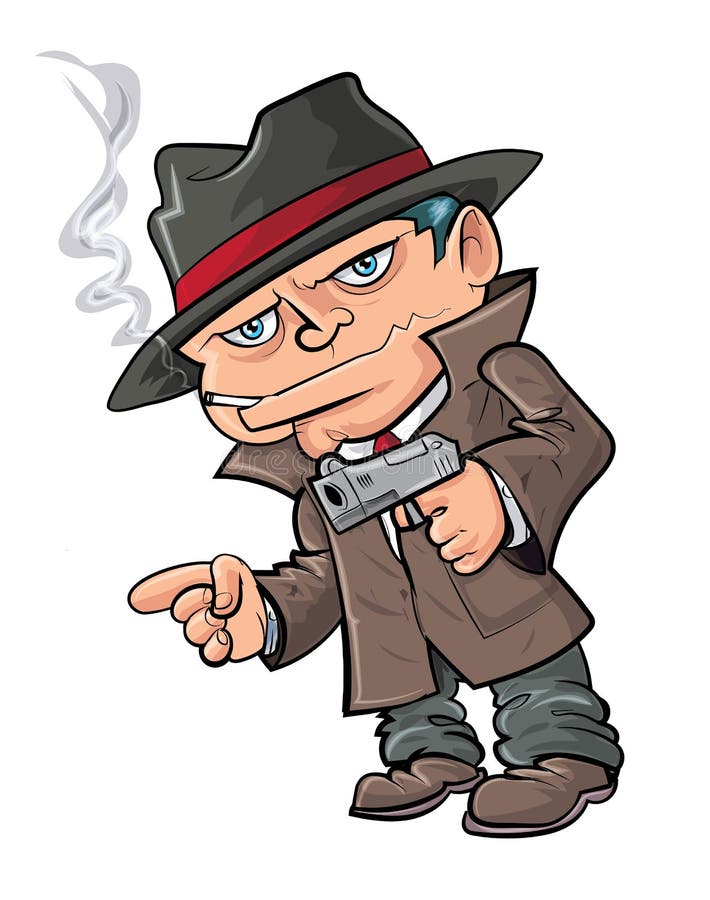 Cute cartoon gangster stock illustration. Illustration of design - 55939852