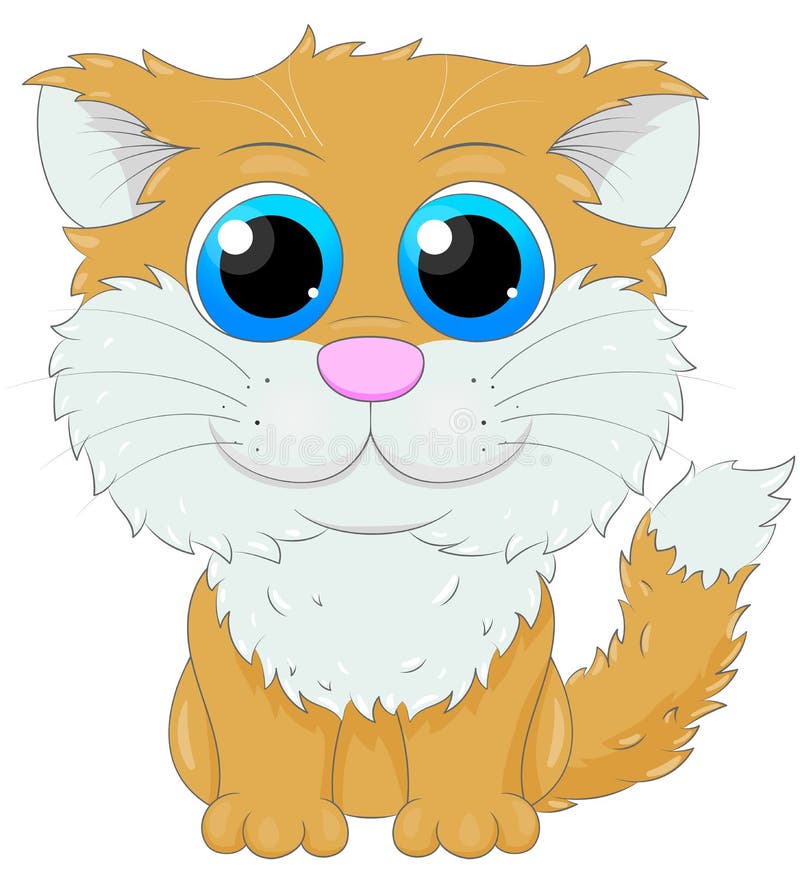 Cute cartoon ginger cat stock vector. Illustration of character 59521558