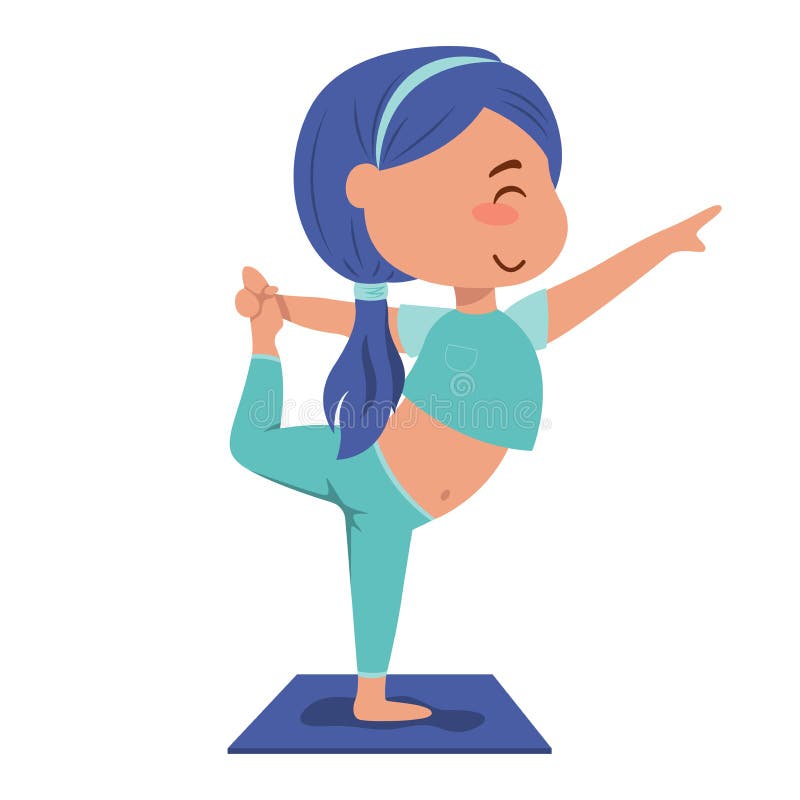 Cute cartoon yoga girl Royalty Free Vector Image