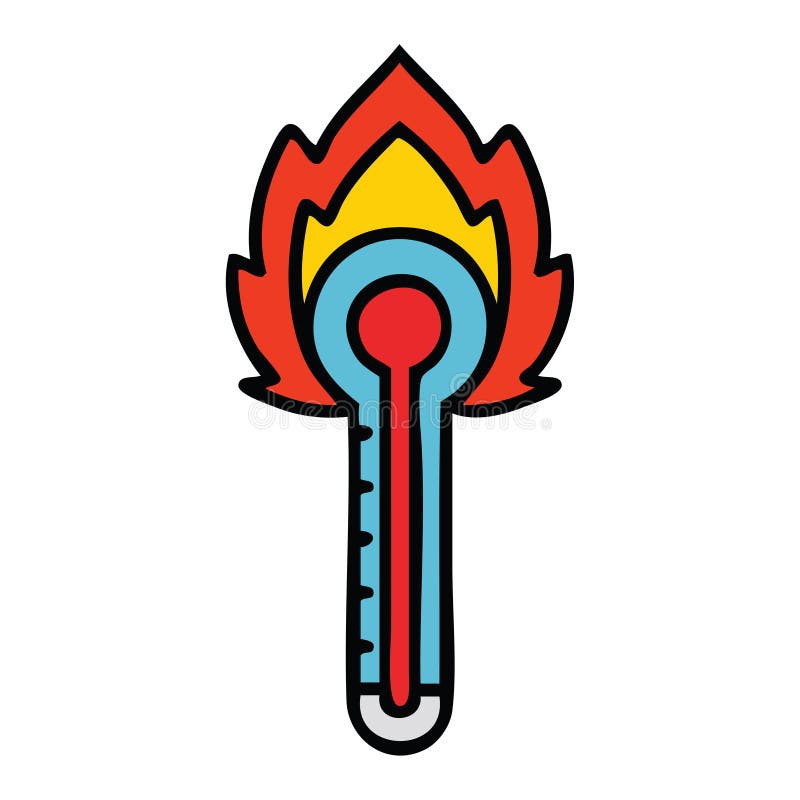 Cute Cartoon Glass Thermometer Stock Vector Illustration of