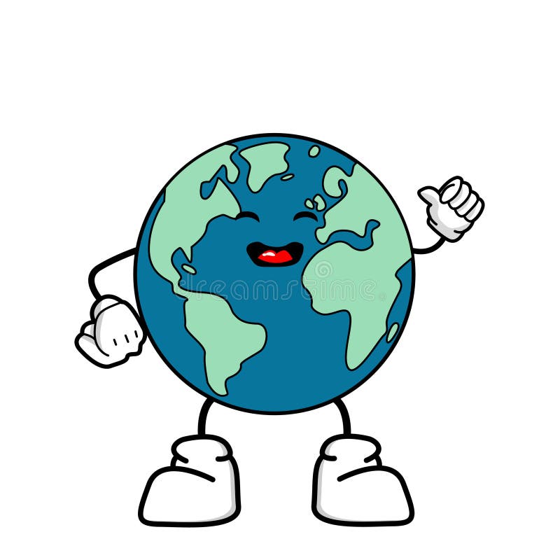 Cute Cartoon Globe Earth Takes a Break for a while. Earth Character with  Funny Style Stock Vector - Illustration of world, earth: 227723803