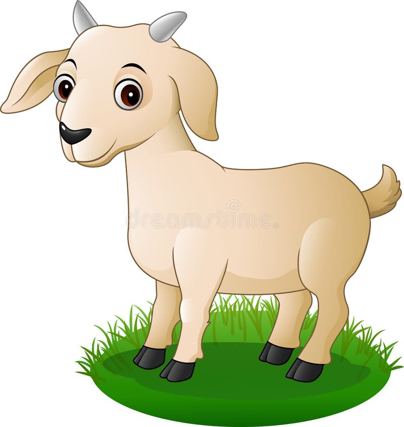 Cute Cartoon Goat on White Background Stock Vector - Illustration of food,  animal: 77893567