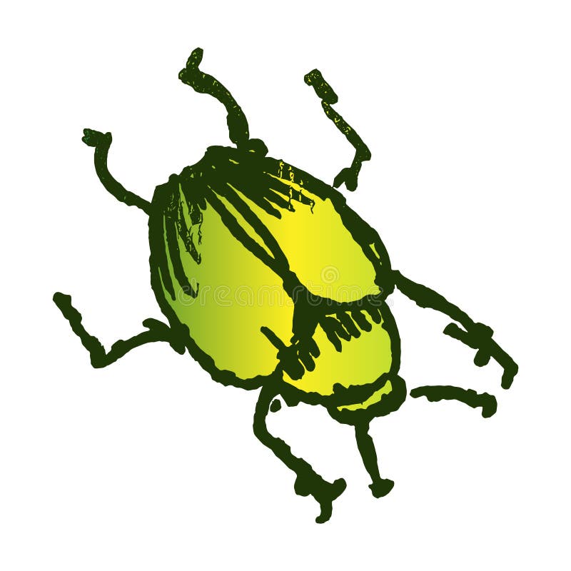Cute cartoon green fruit beetle vector clipart. Garden pest bug. Athropod naive doodle of winged biological insect. Doodle of yard. Wildlife illustration stock illustration Cute cartoon green fruit beetle vector clipart. Garden pest bug. Athropod naive doodle of winged biological insect. Doodle of yard. Wildlife illustration stock illustration