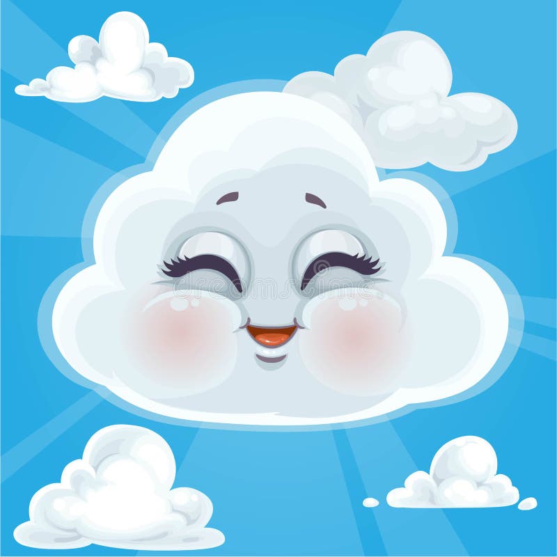 Cute Happy Cloud Surrounded by a Halo of Glow on a Background of Blue Sky and Clouds Stock Illustration - Illustration of cute, happy: 190910048 Cute Happy Cloud Surrounded by a Halo of Glow on a Background of Blue Sky and Clouds Stock Illustration - Illustration of cute, happy: 190910048