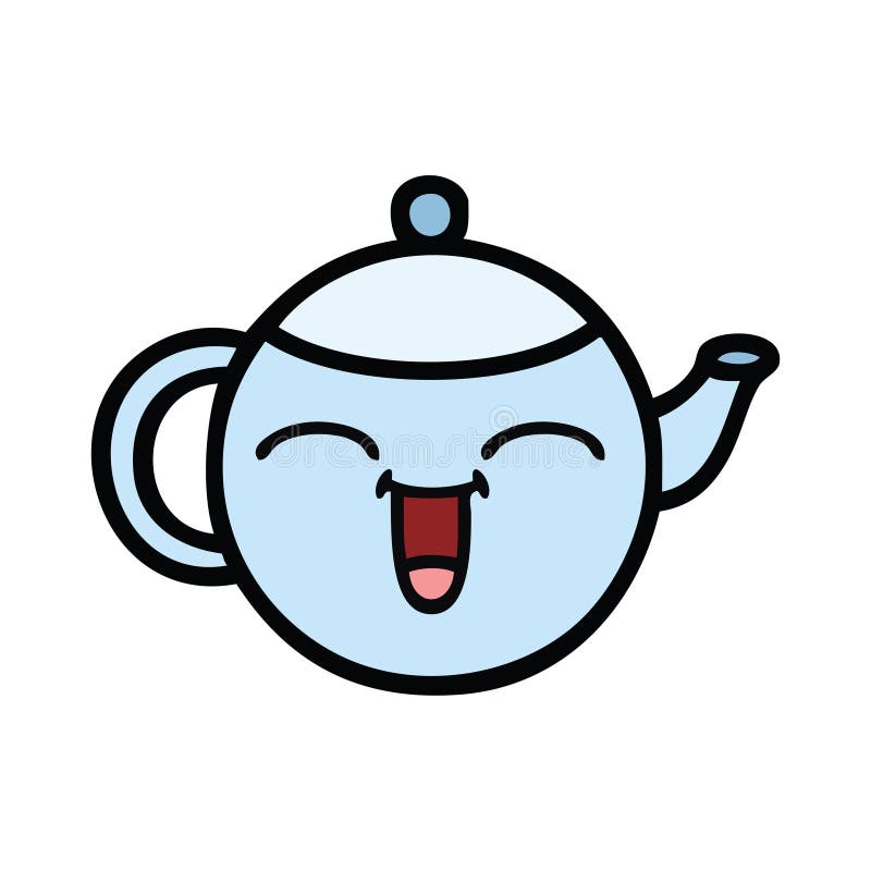 Cute teapot kitchen kawaii style Royalty Free Vector Image