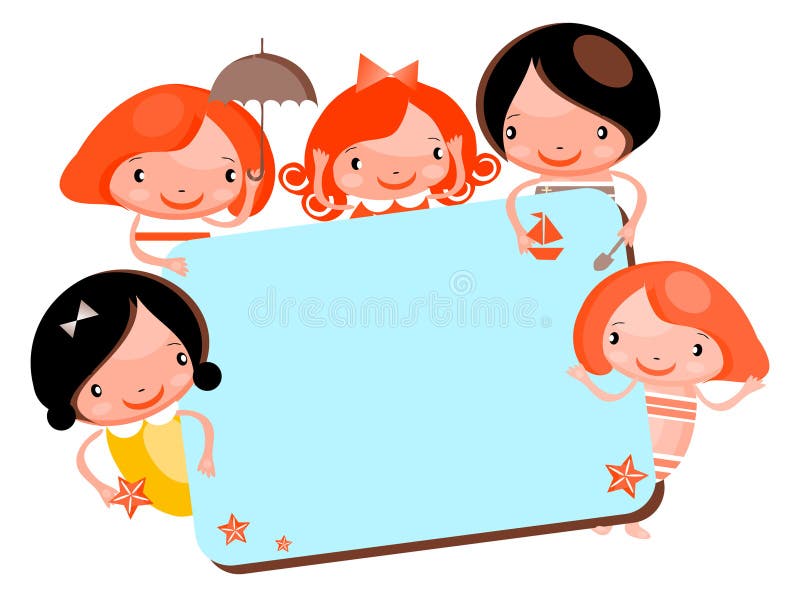 Cute cartoon kids frame