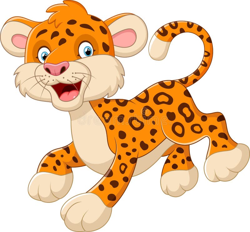 Cute cartoon leopard stock vector. Illustration of predator - 63807984