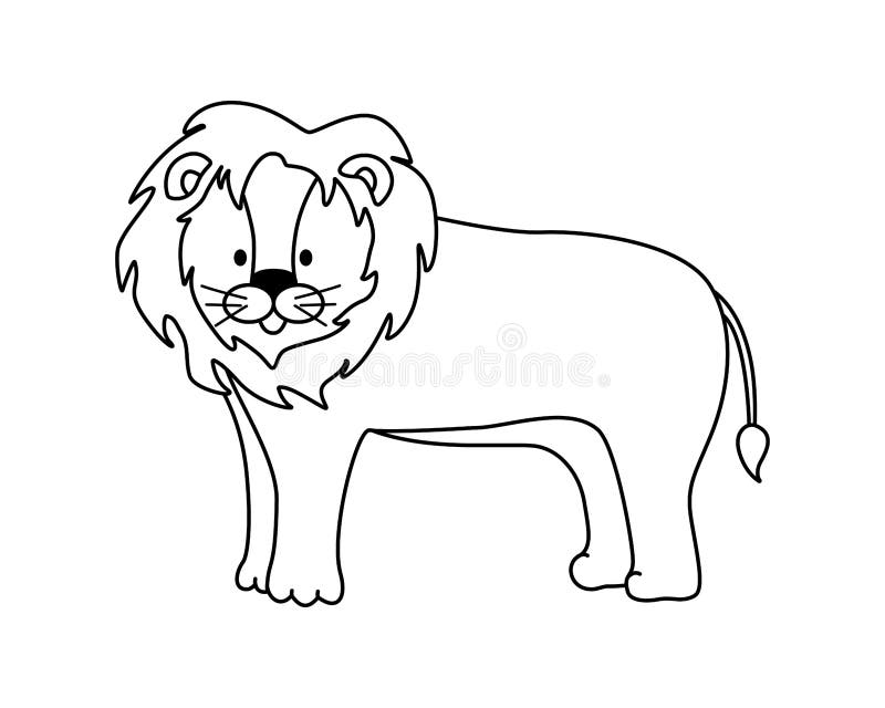 Cute Cartoon Lion, Coloring Book for Kids. Vector Illustration of an African Animal Isolated on White Stock Vector - Illustration of colorless, book: 239801501 Cute Cartoon Lion, Coloring Book for Kids. Vector Illustration of an African Animal Isolated on White Stock Vector - Illustration of colorless, book: 239801501