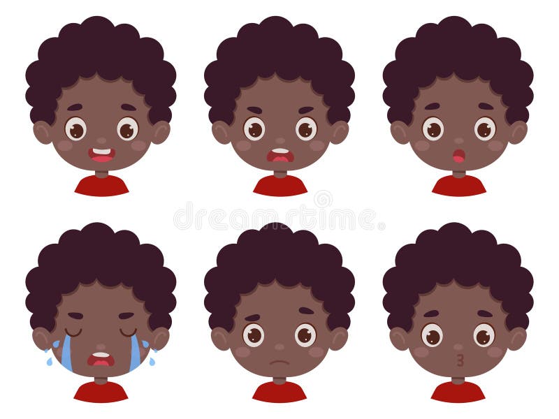 Boy scared face expression cartoon Royalty Free Vector Image