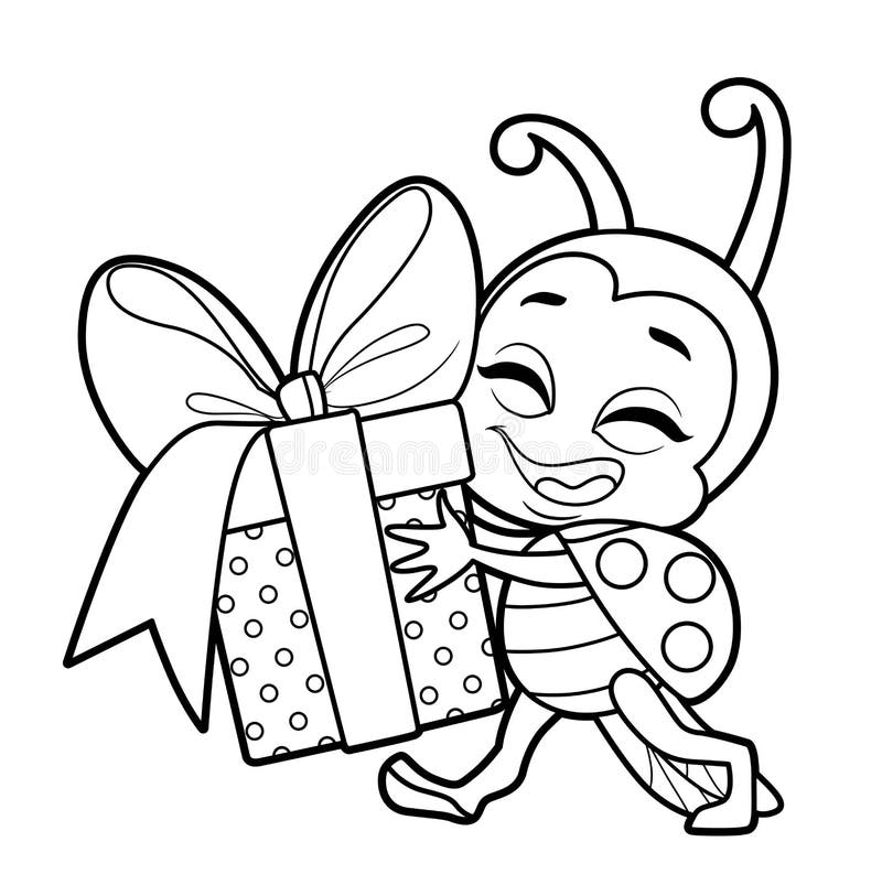 Ladybug on Leaf, Easy Coloring Page Gráfico por TheChristmasLady · Creative  Fabrica