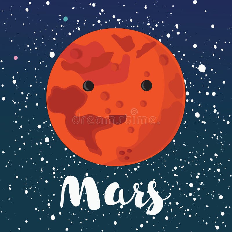 Planet Mars with Cartoon Face Appeals To Humans with a Message about ...