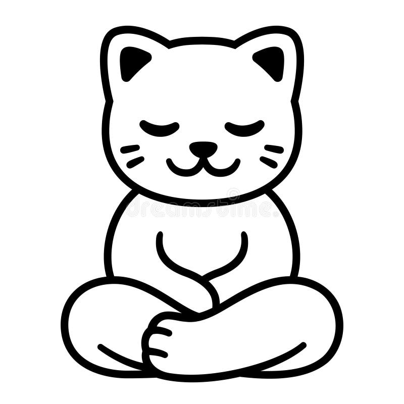 Cute Cartoon Meditating Cat Drawing Stock Vector - Illustration of character, cute: 251227288 Cute Cartoon Meditating Cat Drawing Stock Vector - Illustration of character, cute: 251227288