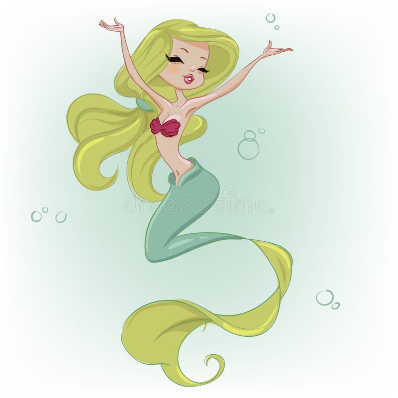 Cute cartoon mermaid