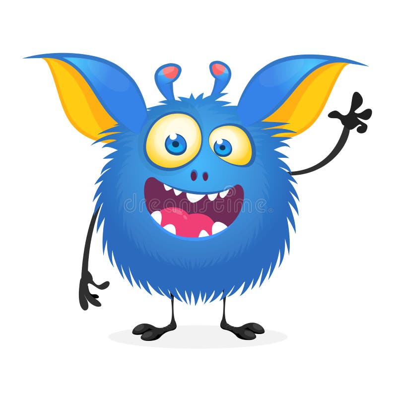 Cute Cartoon Monster with Big Smile. Vector Funny Monster Character. Stock  Vector - Illustration of angry, gremlin: 126534969