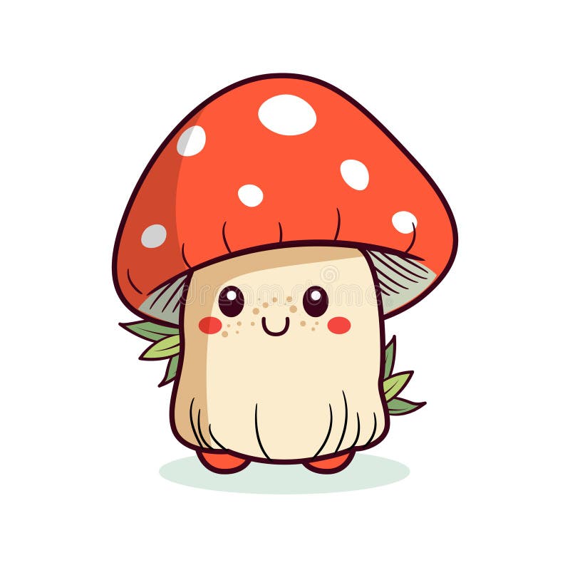 Cute Cartoon Mushroom Sticker Pack for Kids. Vector. Stock Vector