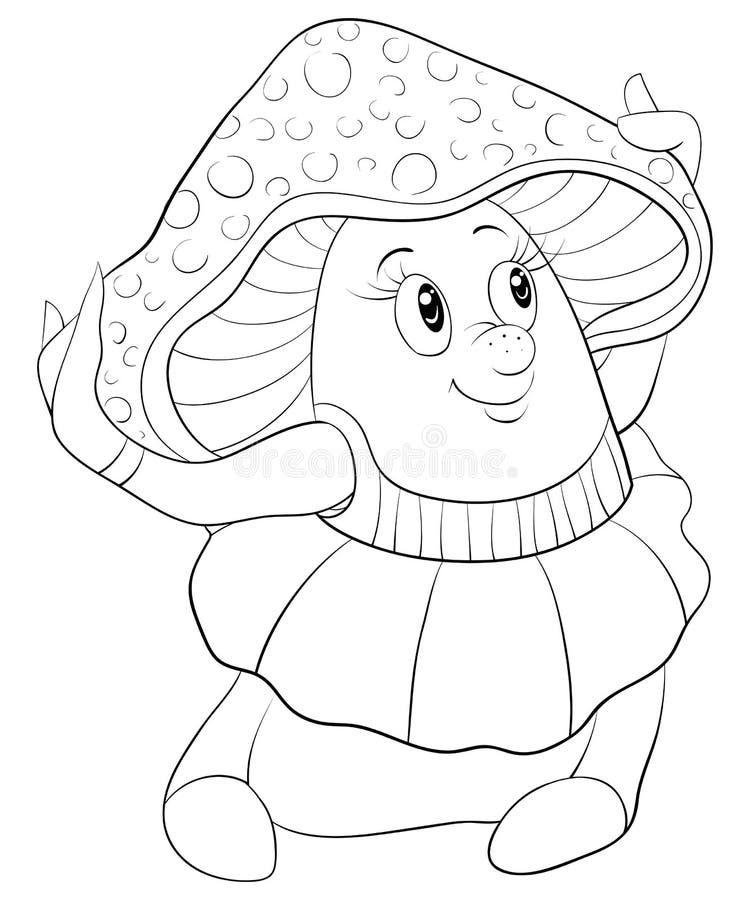 Coloring book mushroom stock vector. Illustration of drawing - 29357734