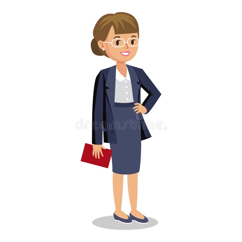 Cute Cartoon Office Girl in Casual Fashion. Cute Cartoon Woman Stock Vector  - Illustration of executive, fashion: 71850670