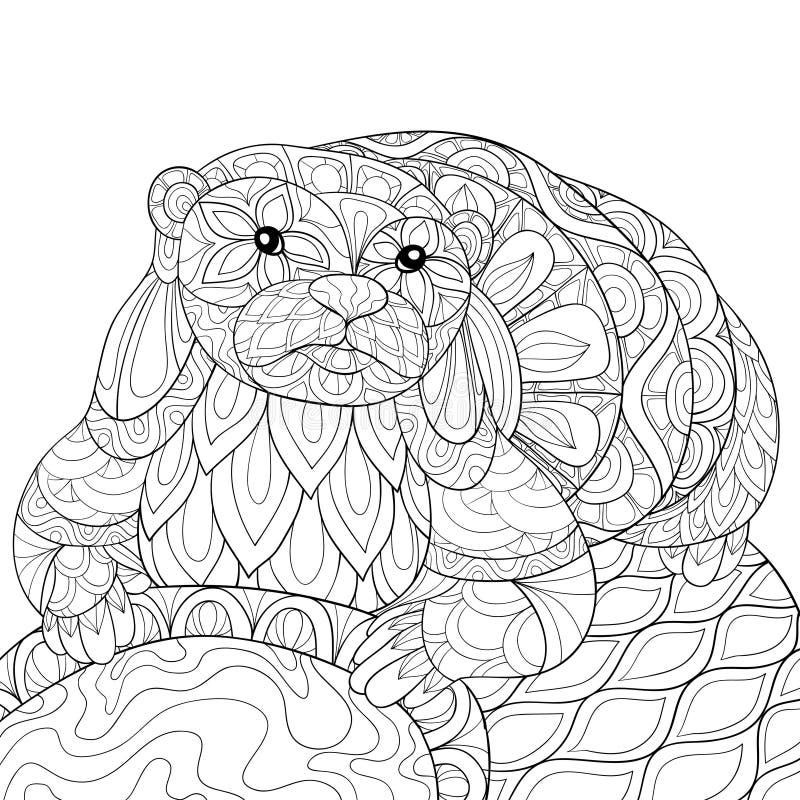 Otter Coloring Book for Adults: Cute Mandala Otter Coloring Book for Adults  Made with 40 Different Unique Otter Illustrations