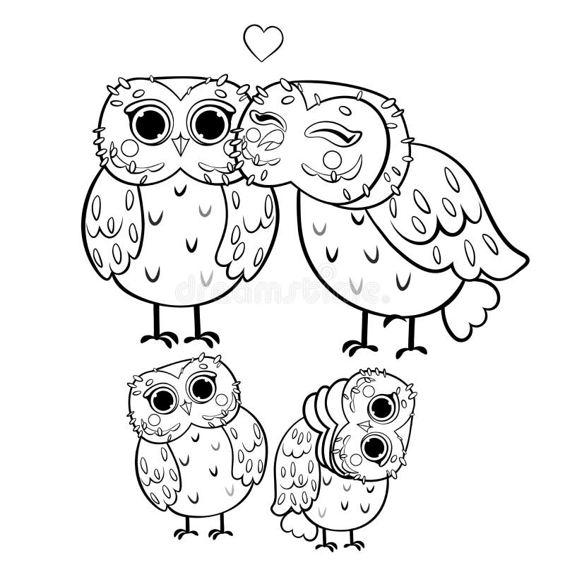 owl family coloring pages