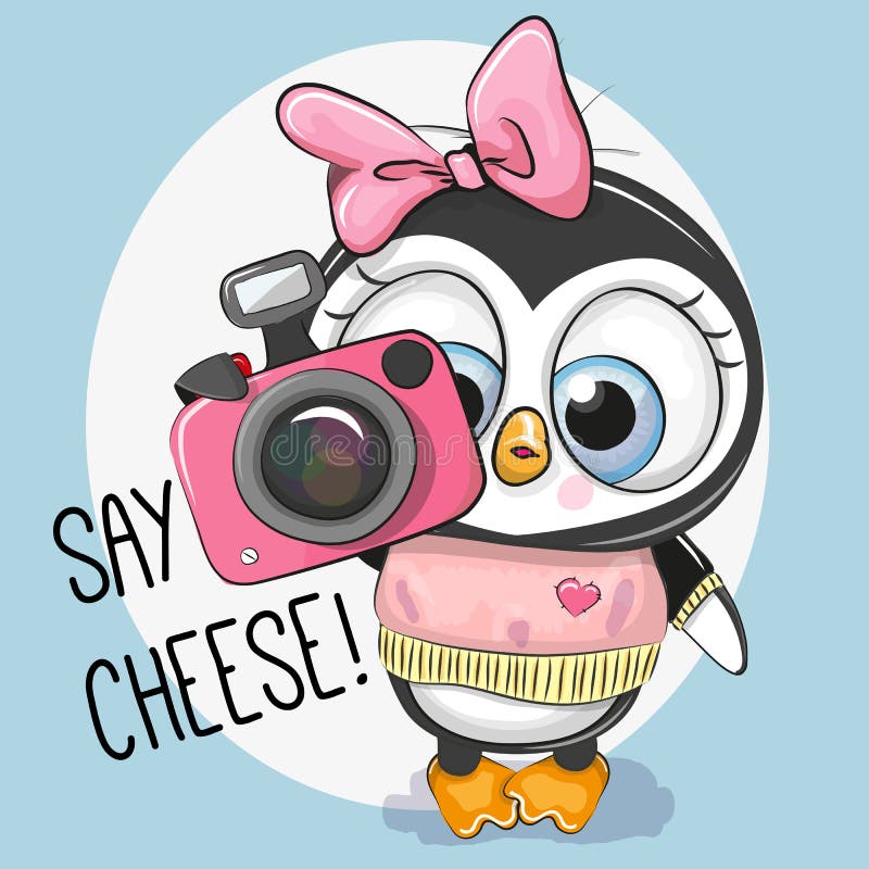 Cute cartoon Penguin with a camera royalty free illustration Cute cartoon Penguin with a camera royalty free illustration