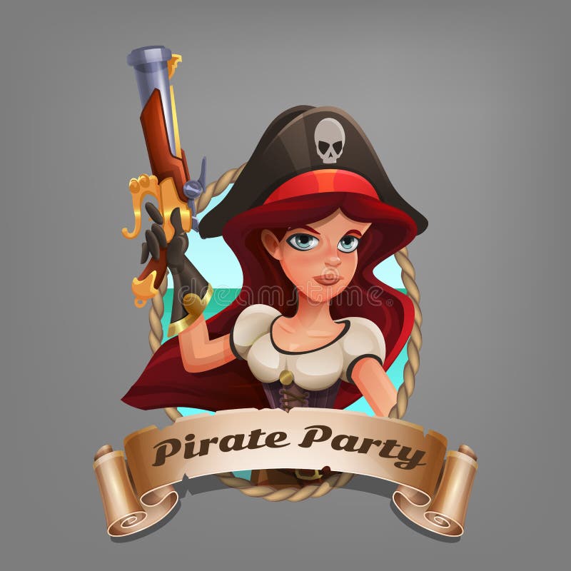 Pirate Girl Logo Stock Illustrations – 188 Girl Logo Illustrations, Vectors & Clipart -
