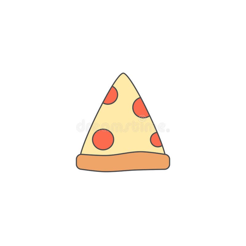 Cute cartoon pizza slice doodle vector icon isolated on white background stock illustration Cute cartoon pizza slice doodle vector icon isolated on white background stock illustration