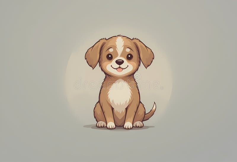 Cute cartoon puppy sittande perfekt för barnprodukter. vektor illustrationer