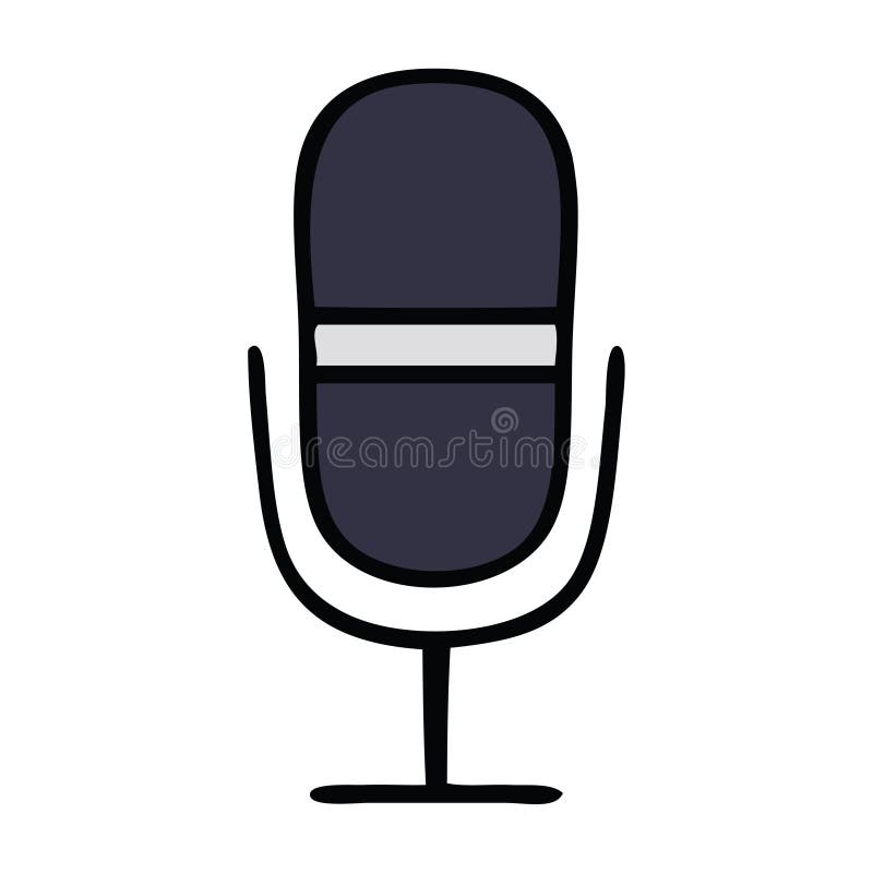 Cute Cartoon of a Radio Microphone Stock Vector Illustration of