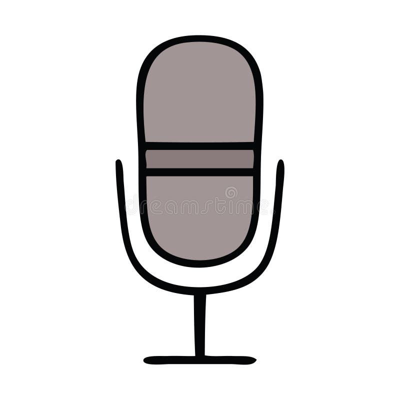 Cute Cartoon Retro Microphone Stock Vector Illustration of cartoon