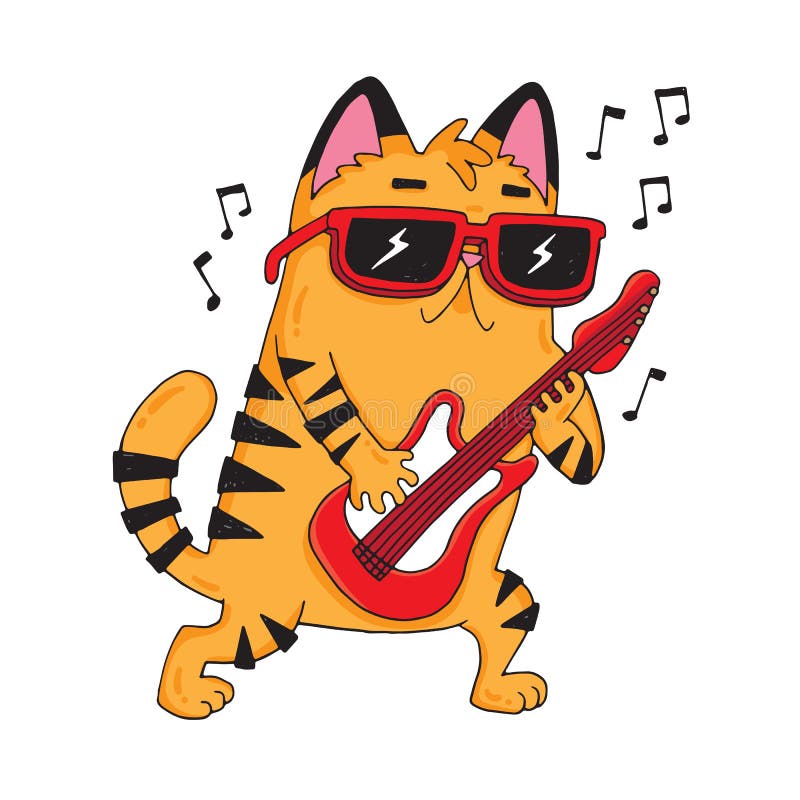 Rock Star Cat Playing Guitar Stock Illustration - Illustration of musical, cartoon: 139292718 Rock Star Cat Playing Guitar Stock Illustration - Illustration of musical, cartoon: 139292718