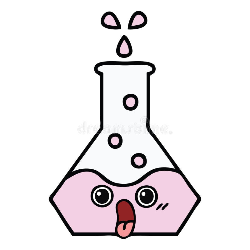 cute cartoon science beaker