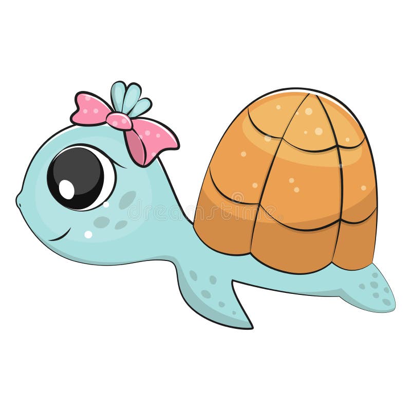 Cute Cartoon Sea Turtle Character. Vector Illustration. Stock Vector -  Illustration of adorable, cartoon: 227074204