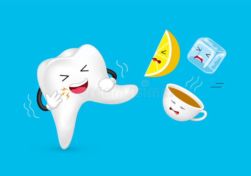 Cute Cartoon Sensitive Tooth Character Attacking Food and Drink. Stock Vector - Illustration of cute, health: 150683968 Cute Cartoon Sensitive Tooth Character Attacking Food and Drink. Stock Vector - Illustration of cute, health: 150683968