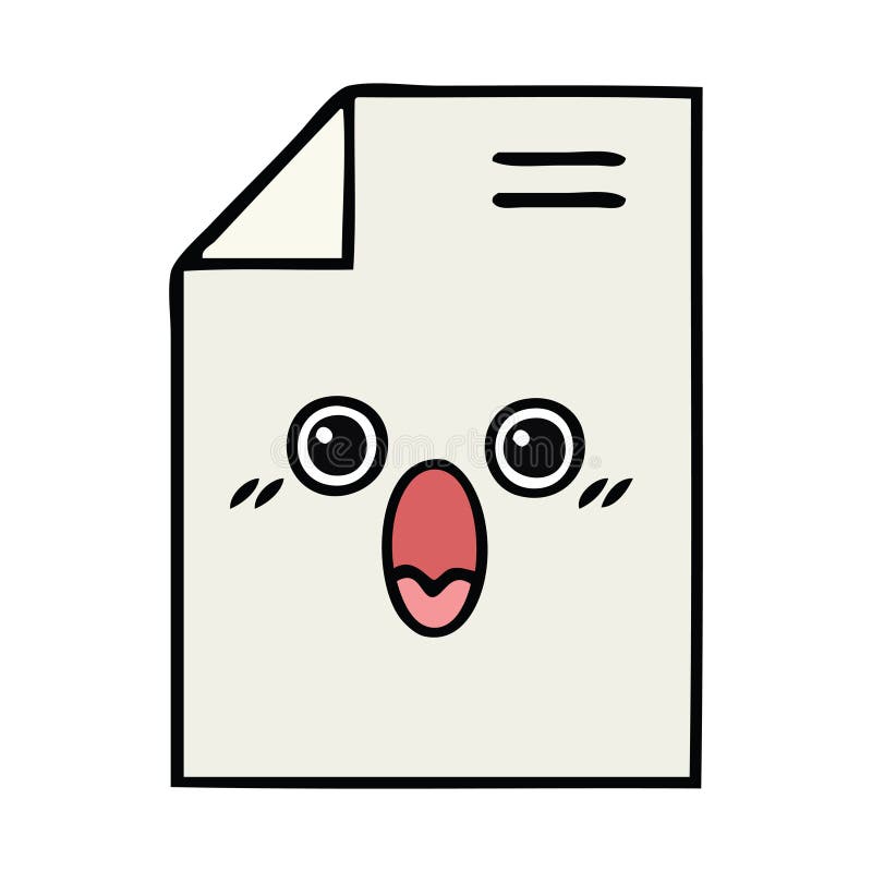cute cartoon shocked paper document stock illustration cute cartoon shocked paper document stock illustration