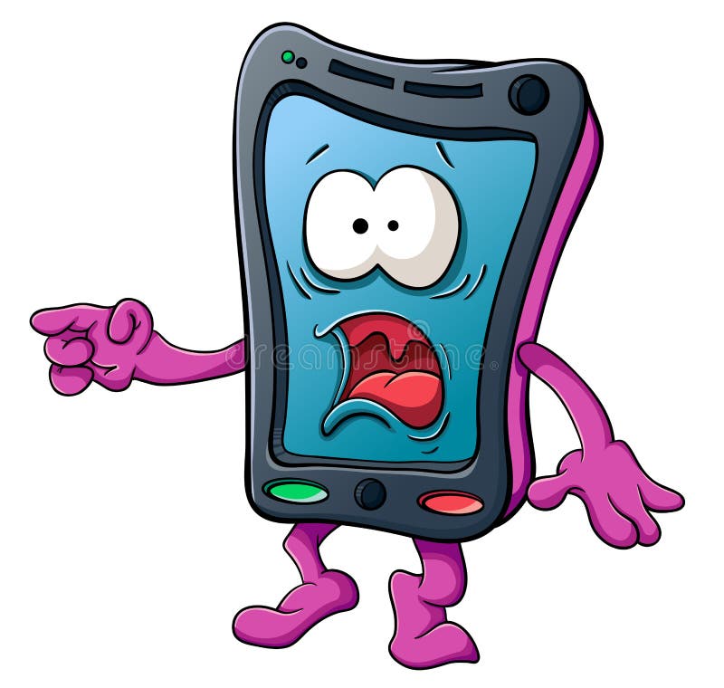 Cute cartoon smartphone stock vector. Illustration of fear - 52211398