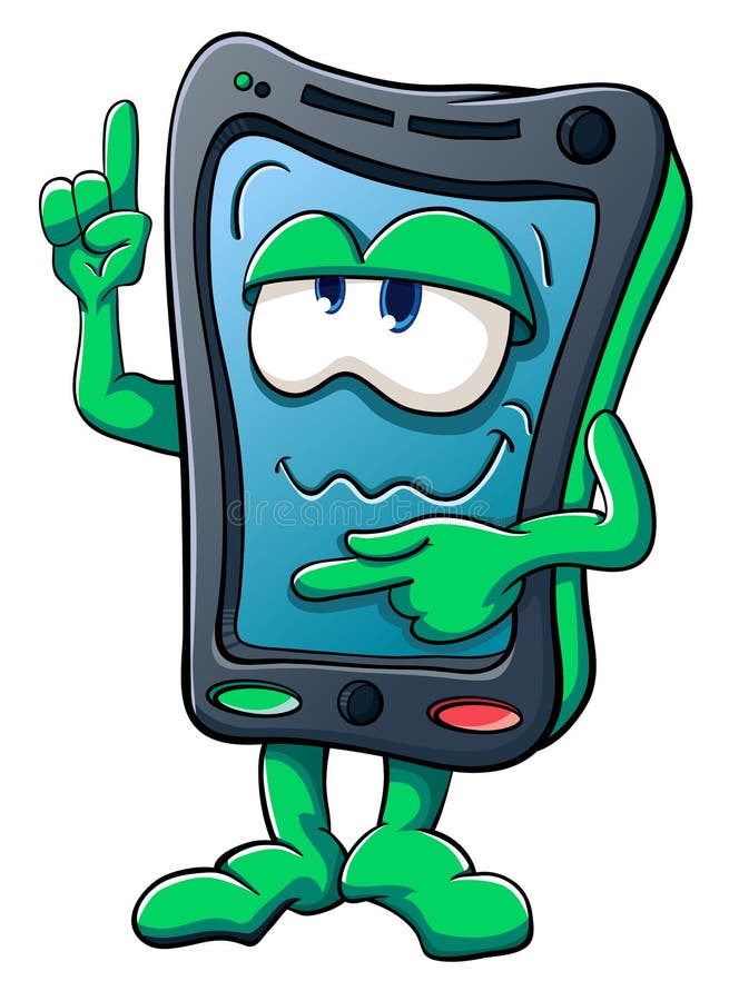 Cute Cartoon Smartphone Shows Stock Vector - Illustration of character ...