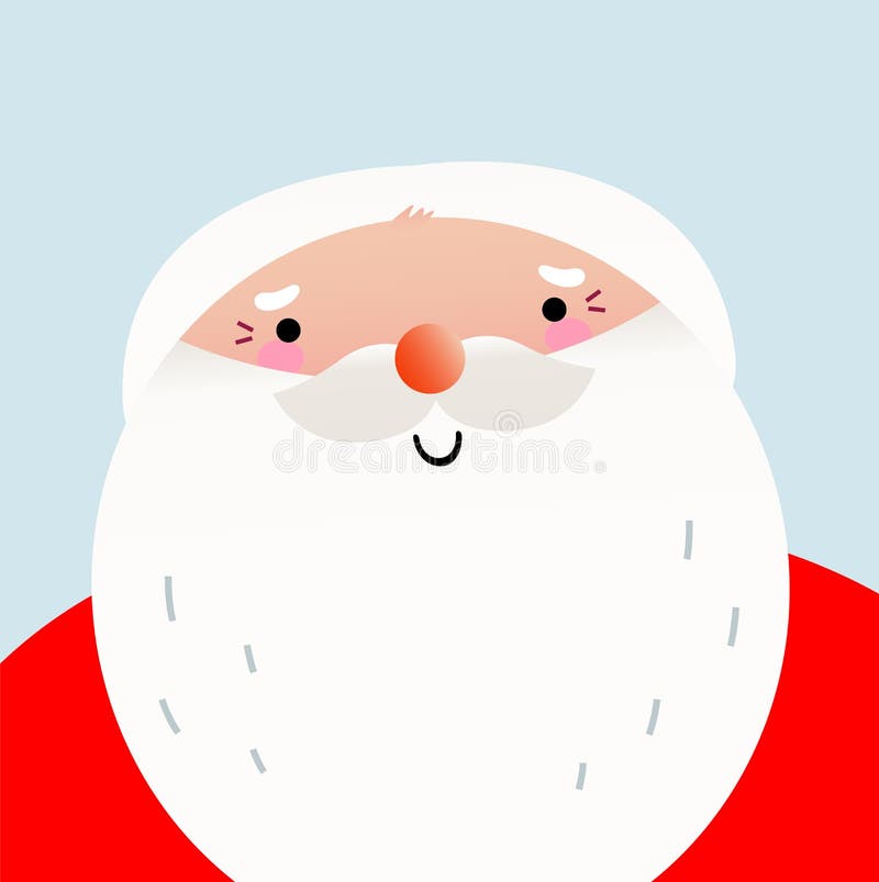 Cute Cartoon Smiling Santa Face Stock Vector - Illustration of drawing,  adorable: 35335334