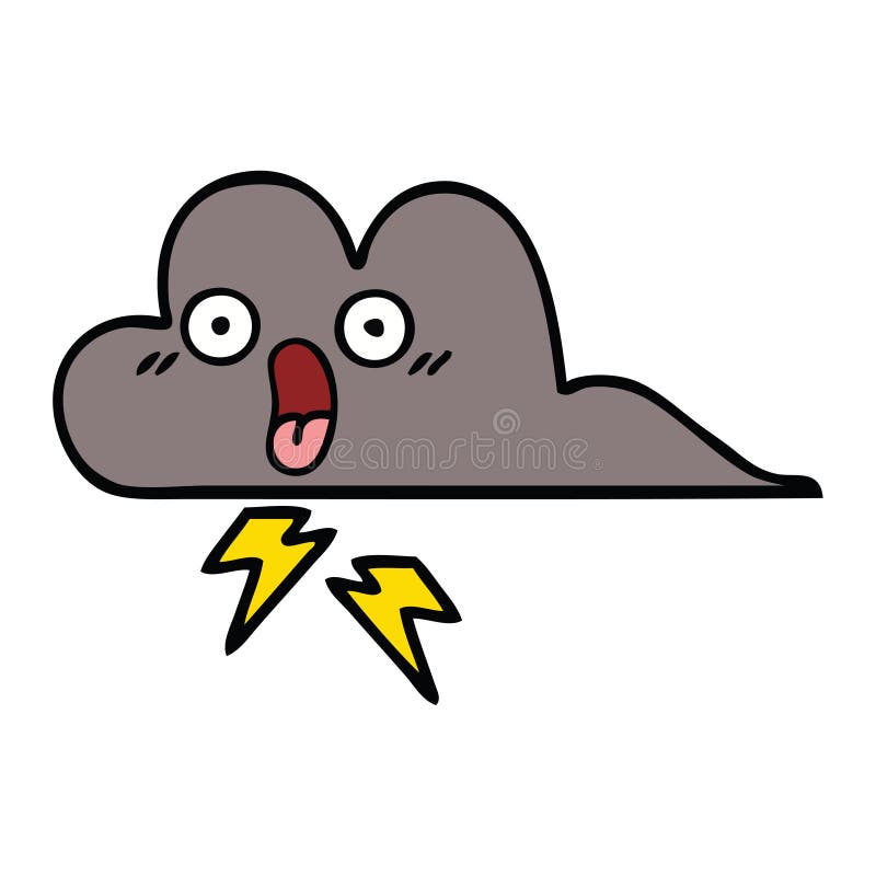 Cute Cartoon of a Storm Cloud Stock Vector - Illustration of clip ...