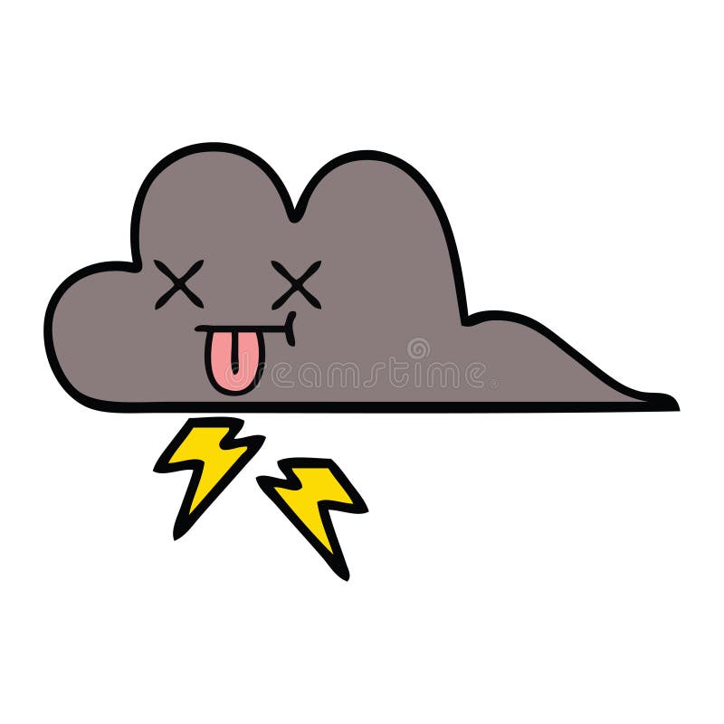 Cute cartoon storm cloud vector illustration