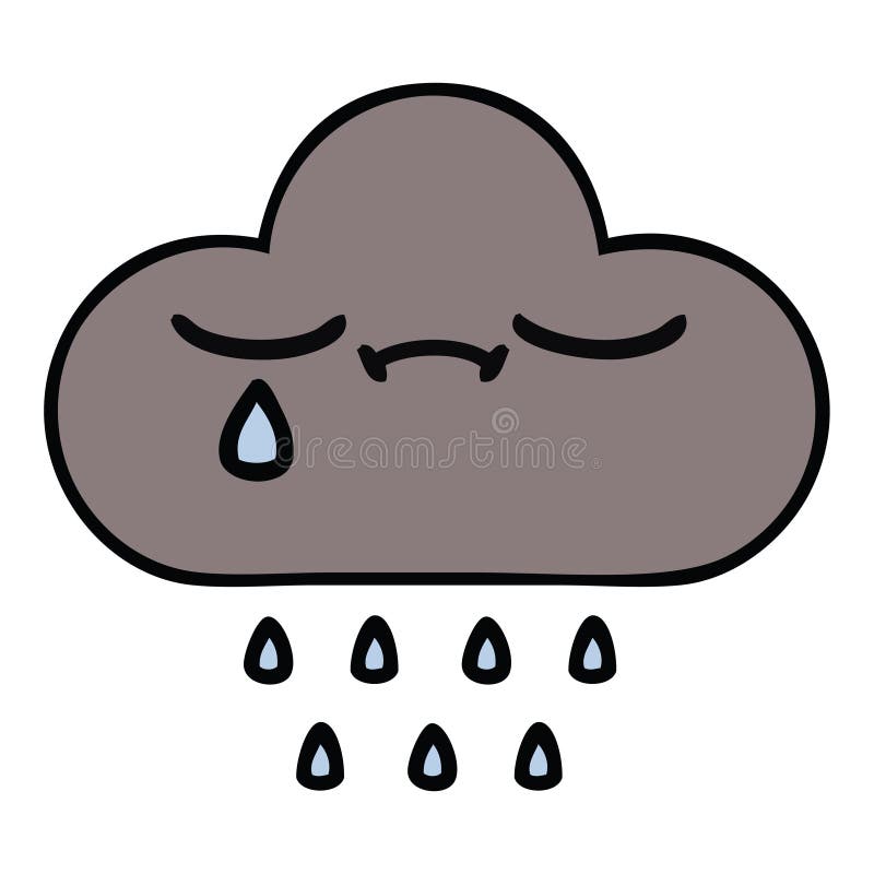 Cute cartoon storm rain cloud royalty free illustration