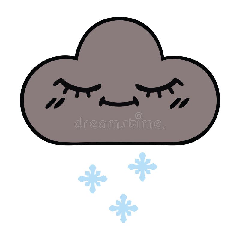 Cute cartoon storm snow cloud royalty free illustration
